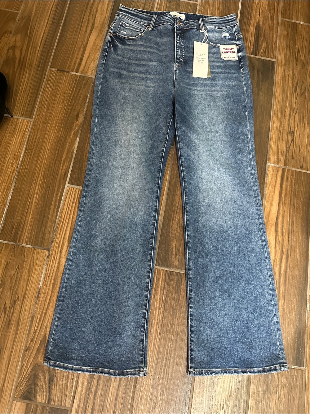High-Rise Medium Blue Straight-Leg Jeans - Risen Los Angeles